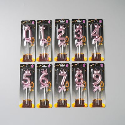 Purple Number Crown Candle
