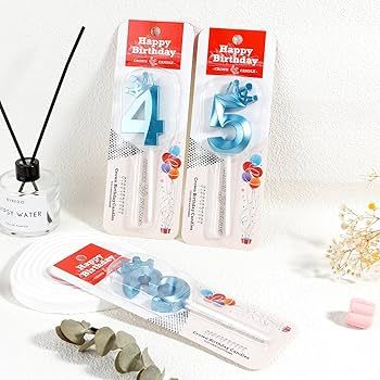 Blue Crown Number Birthday Candle