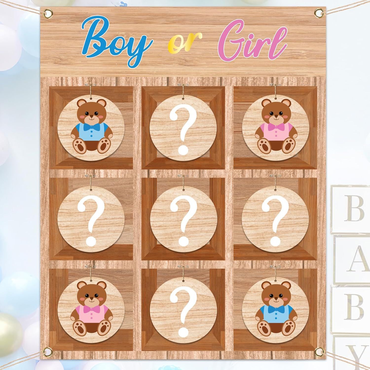 Gender Reveal Game Board – Boy or Girl Tic Tac Style Game