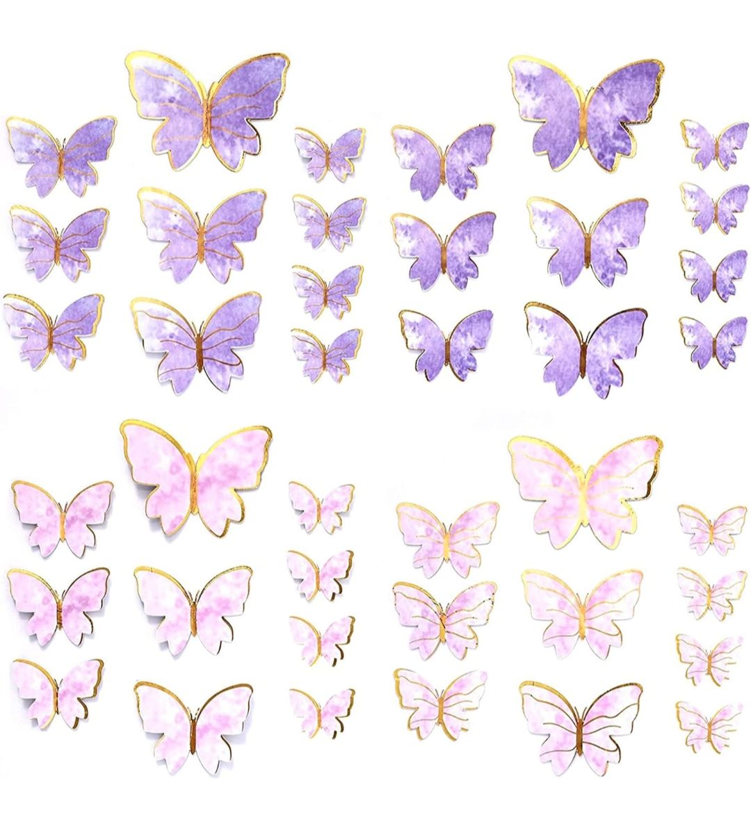 3D Butterfly Wall Decoration Set