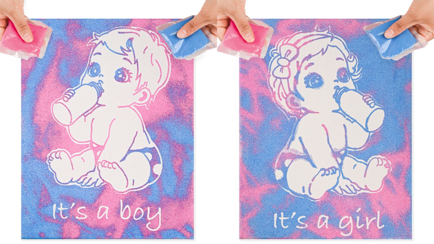 Gender Reveal Sand Art Canvas Kit – Boy or Girl
