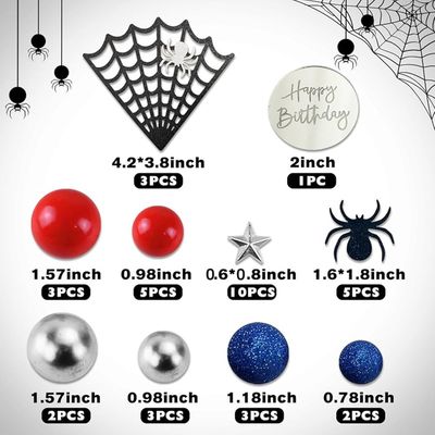 Spider Theme Cake Topper Decoration Set