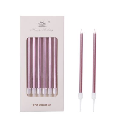 Metallic Birthday Candle - 6 Pc set