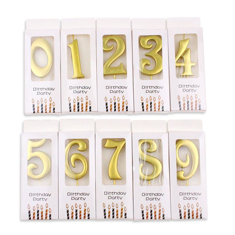 Gold Number Birthday Candle