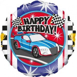 Happy Birthday Racing Car Foil Balloon