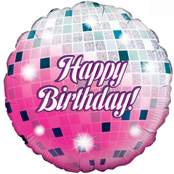 Happy Birthday Disco Foil Balloon