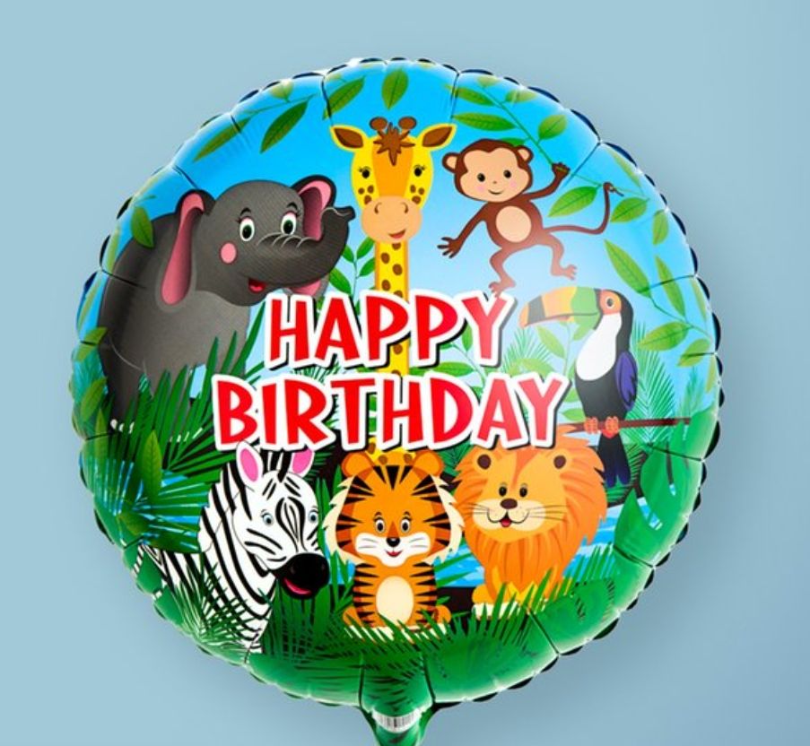Happy Birthday Animal theme Foil Balloon