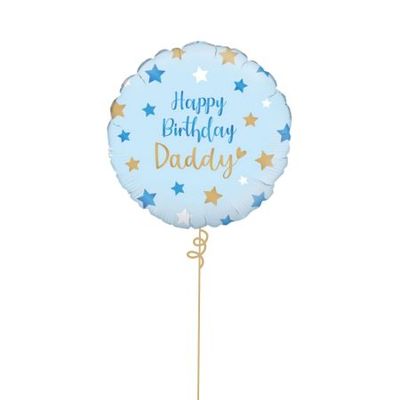 Happy Birthday Daddy Foil Balloon – Blue Star Design (18”)