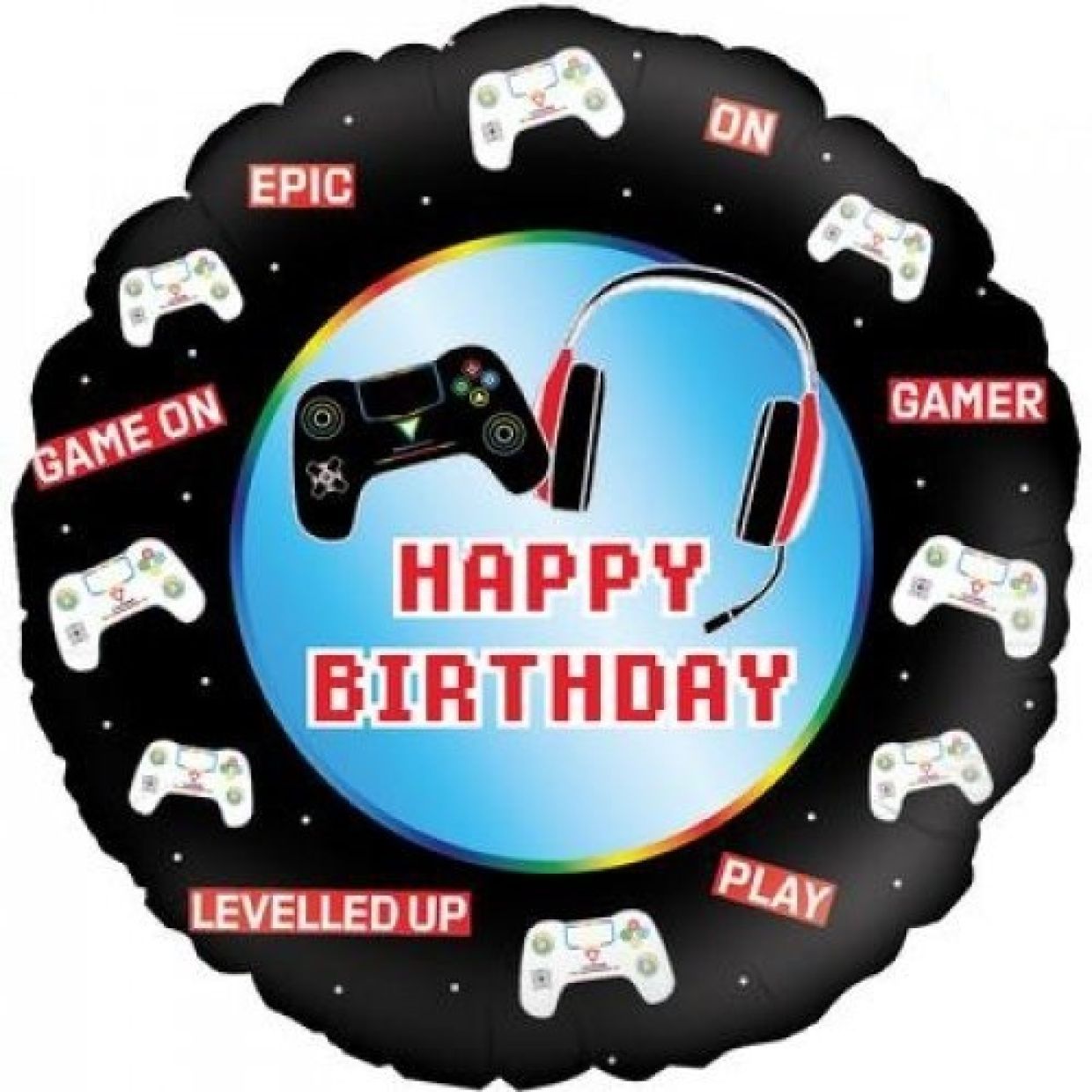 Happy Birthday Gamer Foil Balloon – Game On Theme (18”)