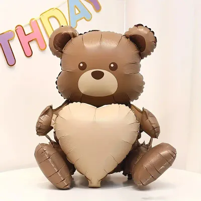 Teddy Bear Foil Balloon with Heart