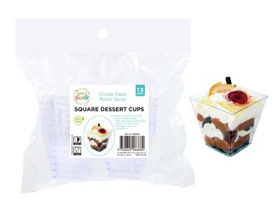Square Dessert Cups – Clear Plastic