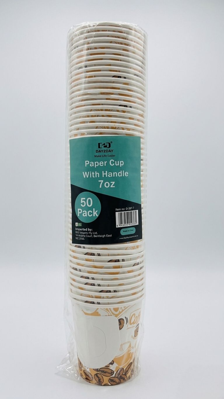 Paper Cups with Handle – 7oz (50 Pack)