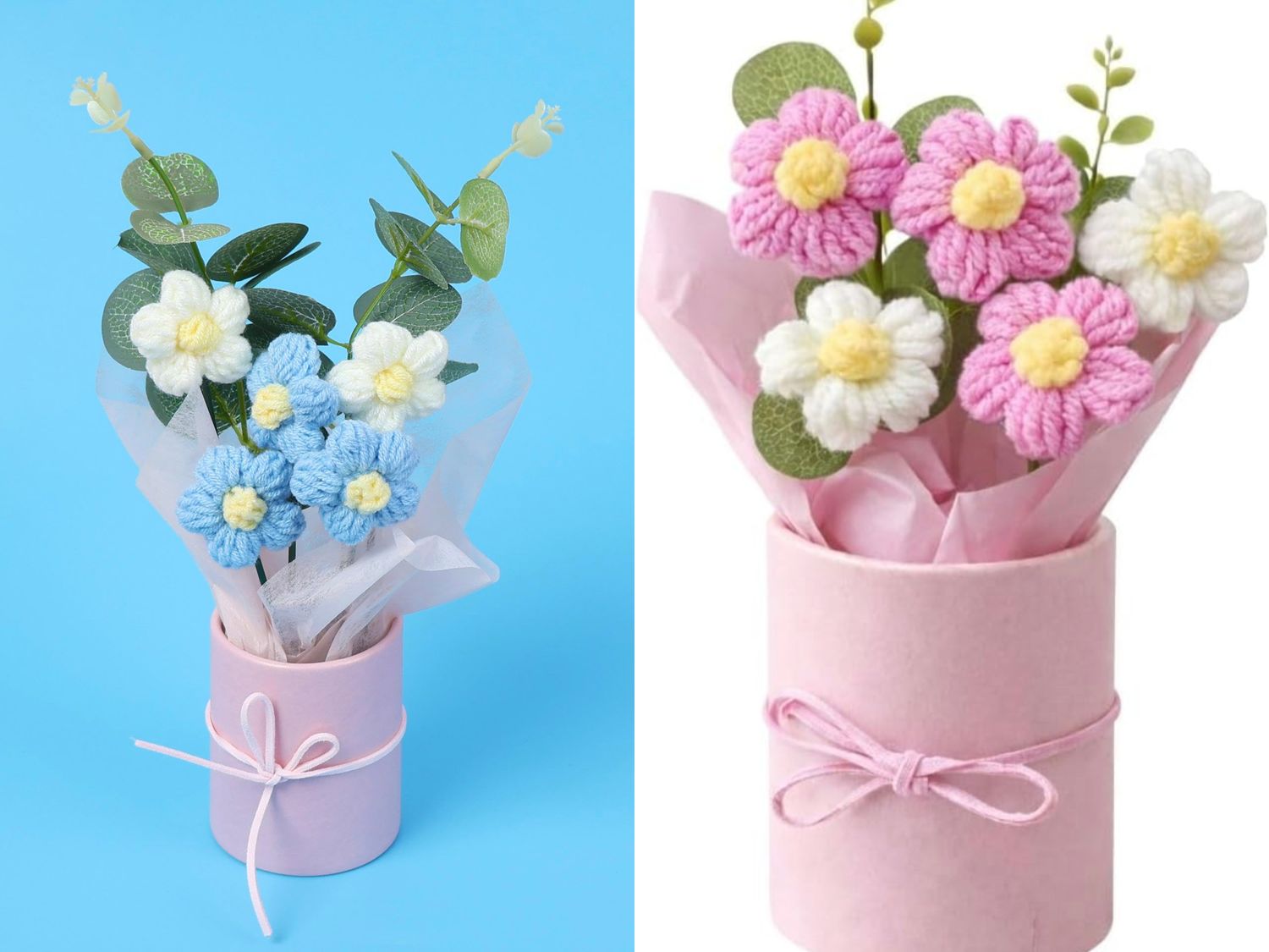 Handmade Crochet Flower Bouquet – Gift Box Arrangement