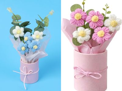 Handmade Crochet Flower Bouquet – Gift Box Arrangement