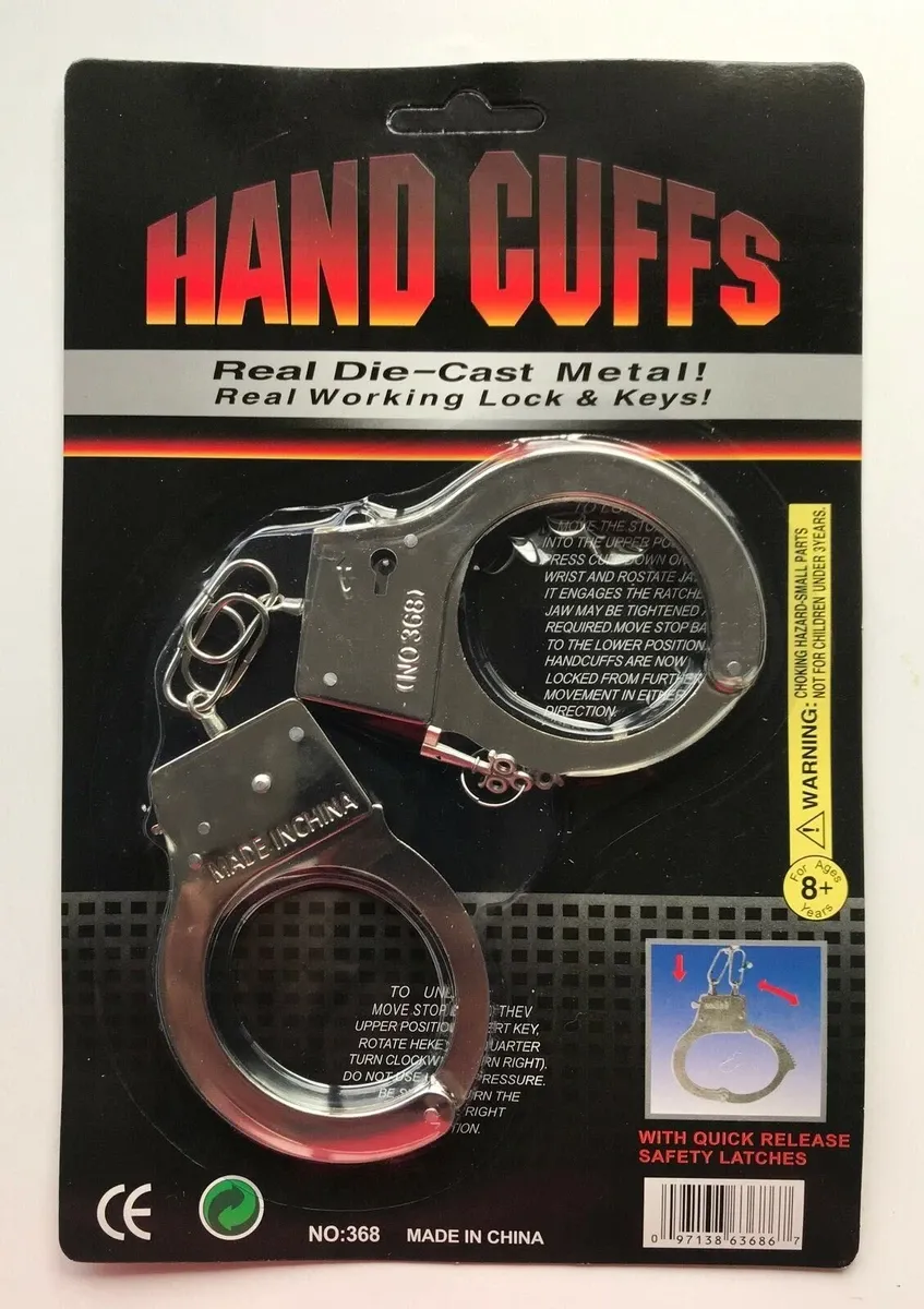 Metal Handcuffs Toy – Real Lock with Keys