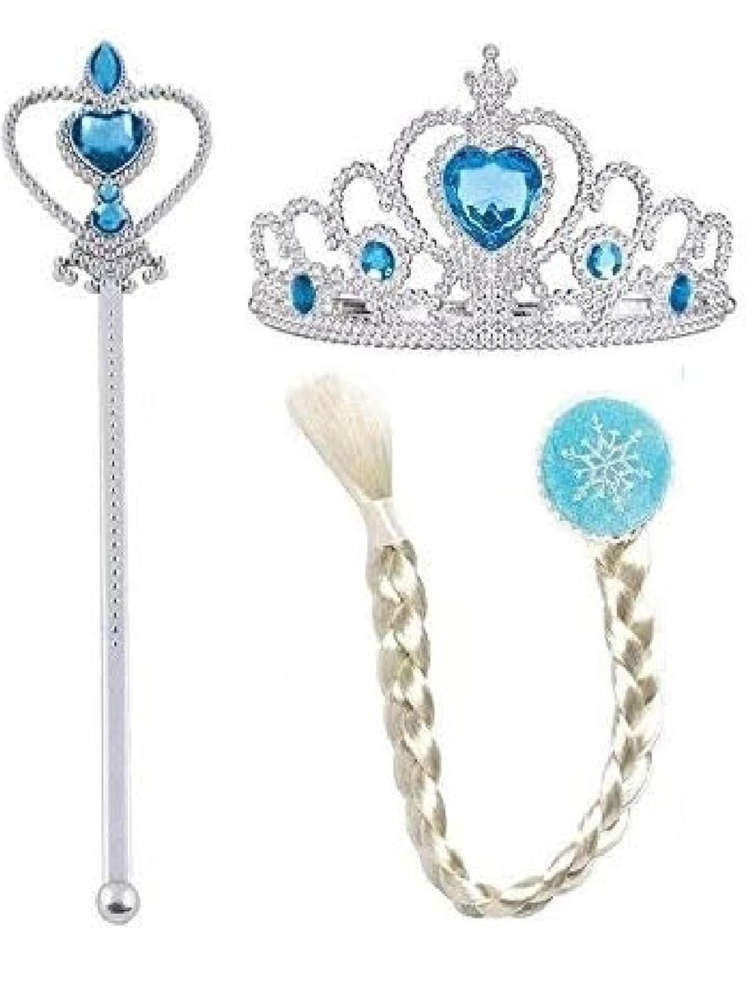 Princess Dress-Up Set – Tiara, Wand &amp; Braid Hair Accessory