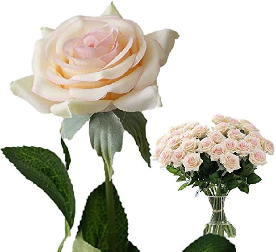 Artificial Rose Flower – Cream Pink Rose