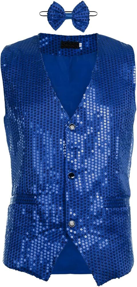 Adult Fit Sequin Vest Blue