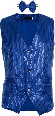 Adult Fit Sequin Vest Blue