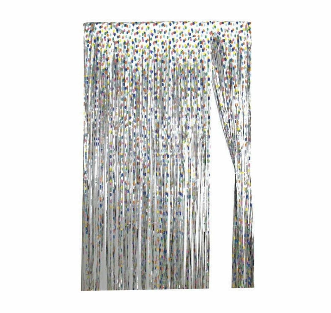 Foil Curtain Colour Dot Silver