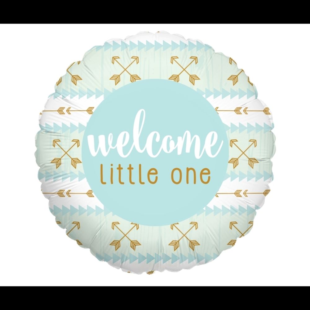 Welcome Little One Blue Foil Balloon (18”)