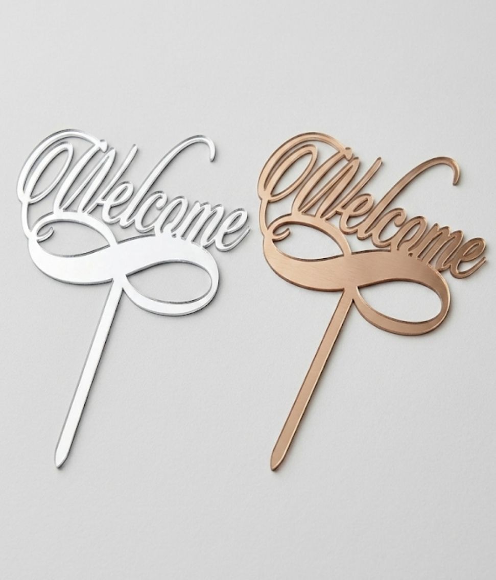 "Welcome" Cake Topper