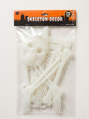 Glow-in-the-Dark Skeleton Decoration Set