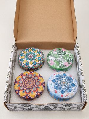 Decorative Mandala Scented Candle Pack of 4