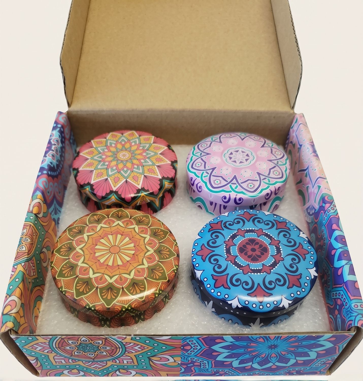 Decorative Mandala Scented Candle Pack of 4