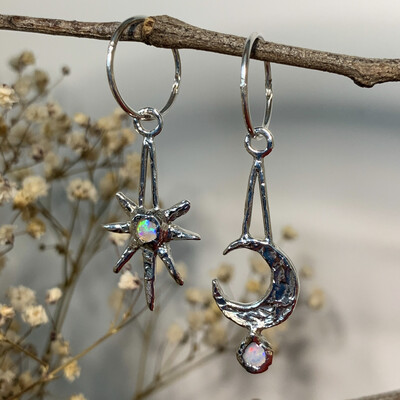 Celestial Witch earrings - Opals