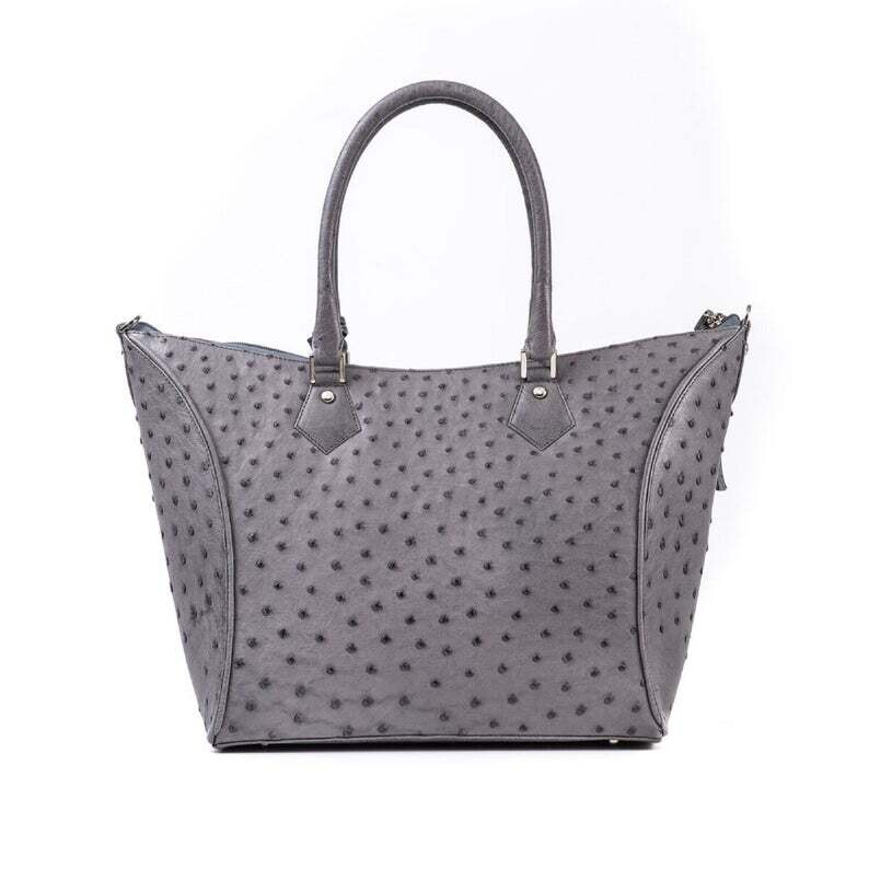 Lorenzi Ostrich Skin Ladies Handbag 3156