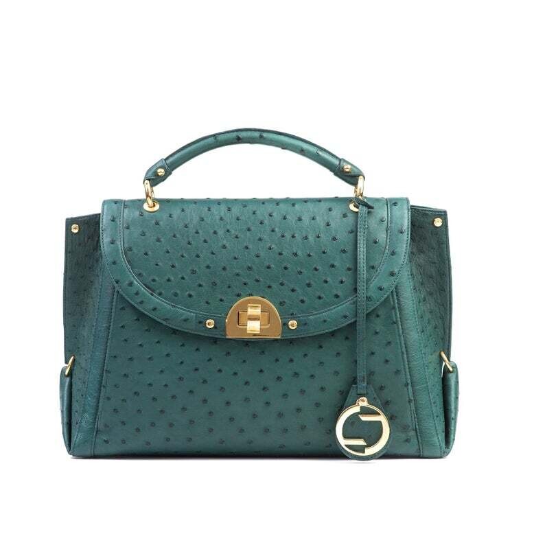 Lorenzi Ostrich Skin Ladies Handbag 3147