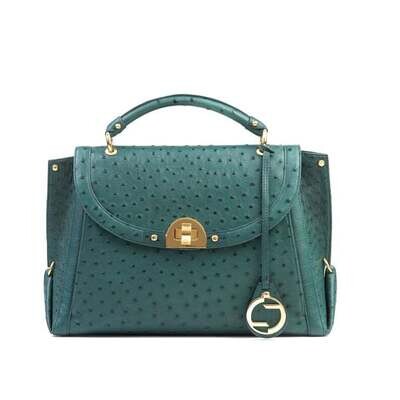 Lorenzi Ostrich Skin Ladies Handbag 3147