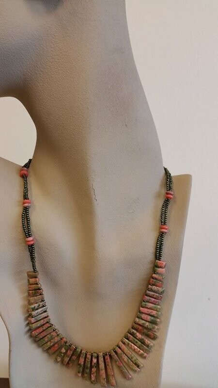 Unakite Fan Necklace