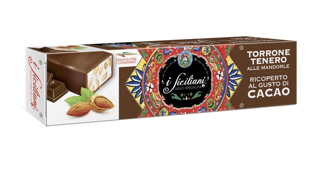 Soft almond nougat covered in cocoa flavour 125gr