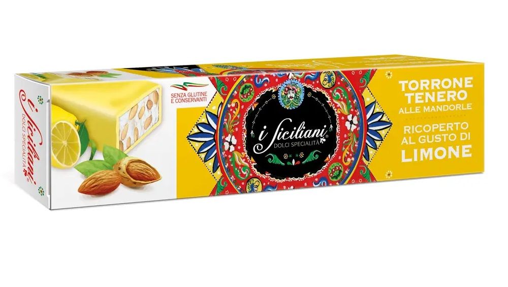 Soft almond nougat covered in lemon flavouring 125gr