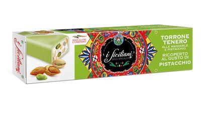 Soft nougat with almonds and pistachios covered 100gr