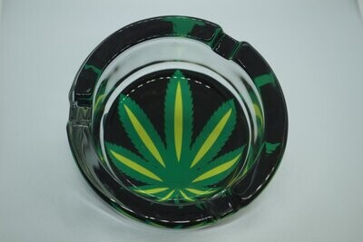 ​Ceniceros de cristal redondos dibujo marihuana