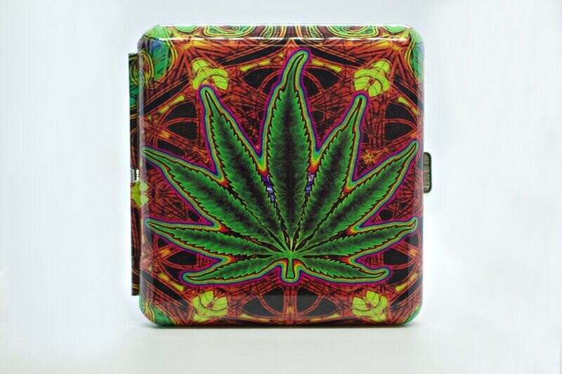 Estuche para cigarrillos con diseño de Cannabis