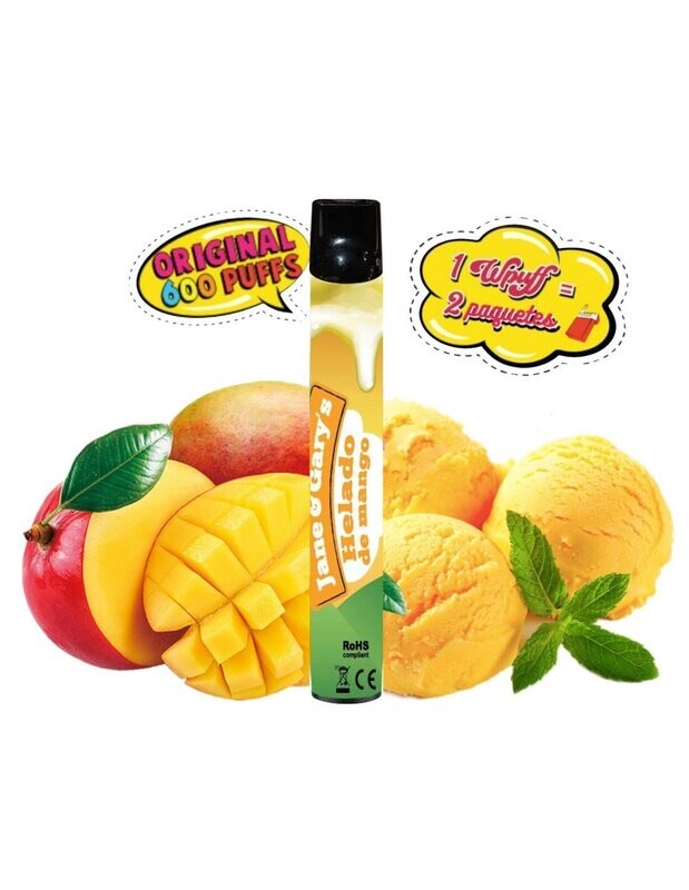 Pods Desechables 600 Puffs - Helado De Mango