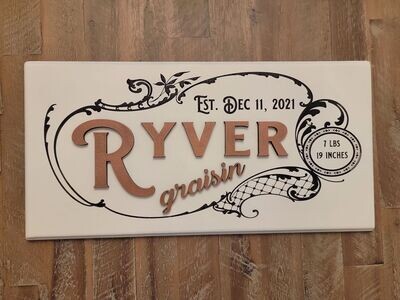 Vintage Baby Name Announcement