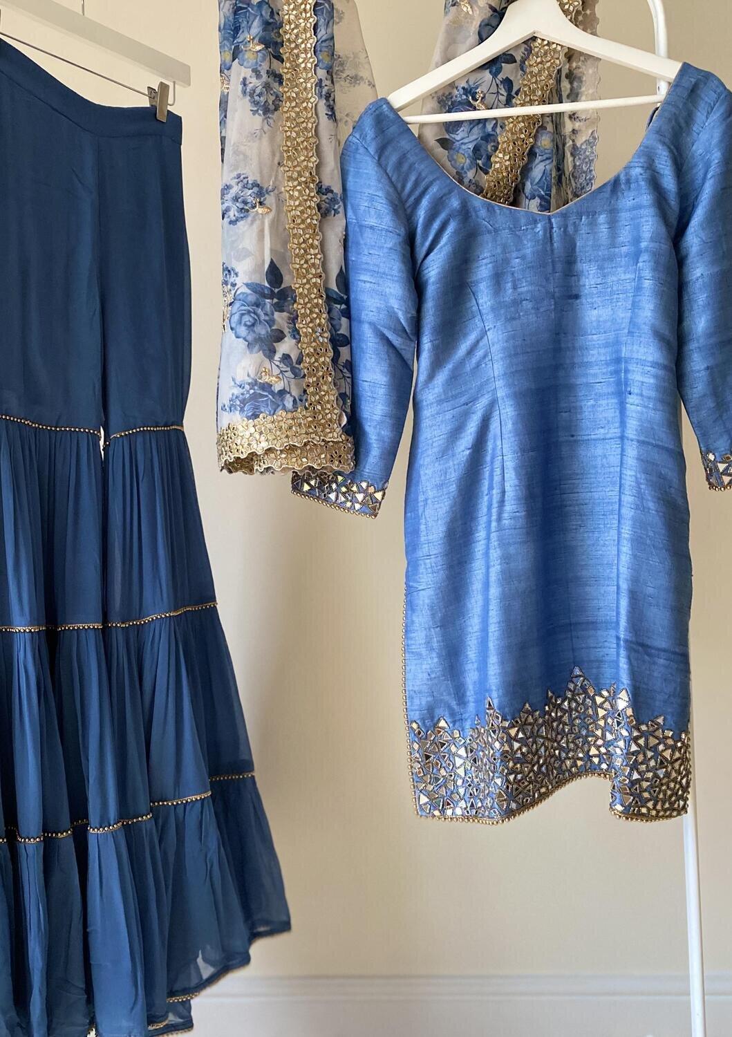 Signature Glass Sharara - Denim