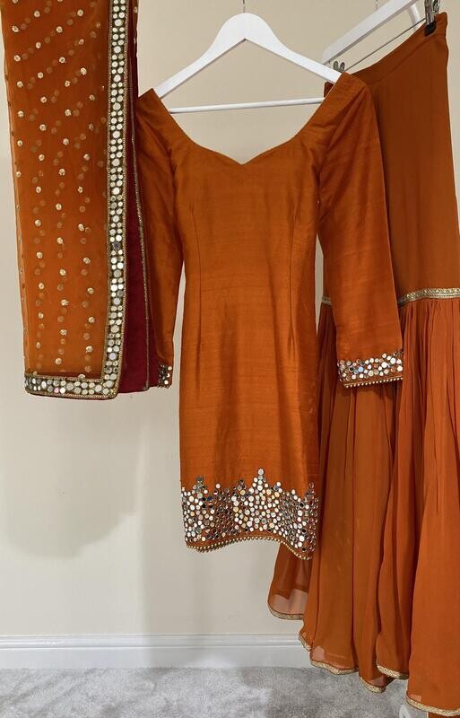 Signature Glass Sharara - Orange