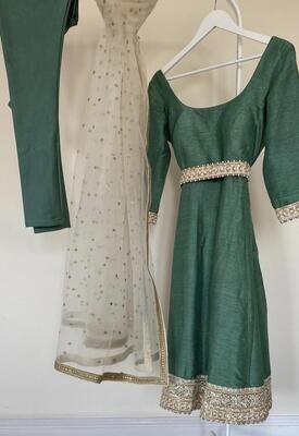 Regal Raw Anarkali - Opulent Jade