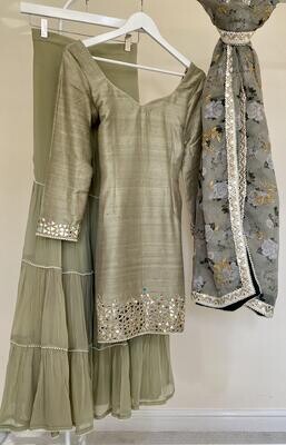 Signature Glass Sharara - Sage