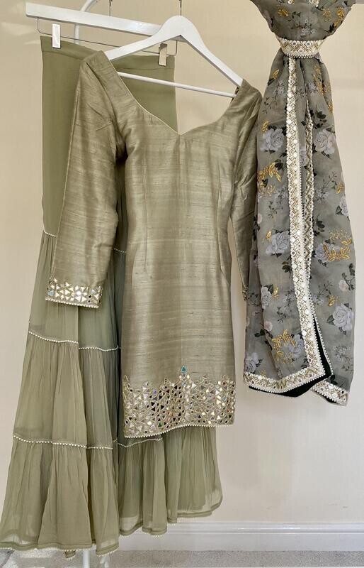 Signature Glass Sharara - Sage