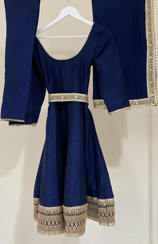 Regal Raw Anarkali - Navy Blue Regal Raw Anarkali - Navy Blue