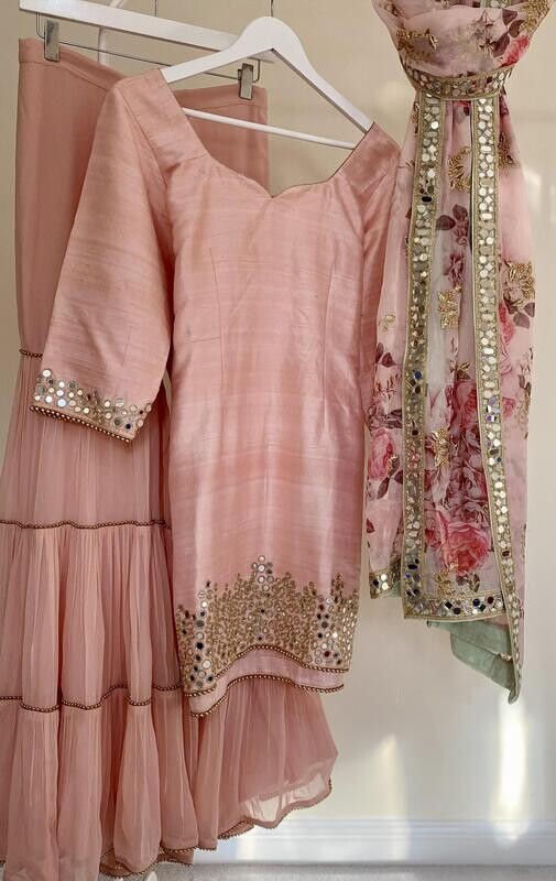 Signature Glass Sharara - Pink