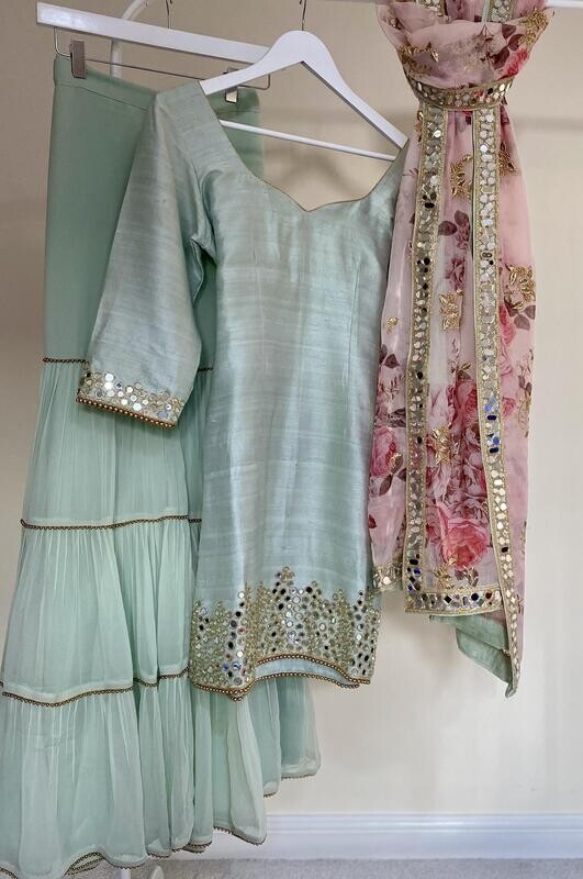 Signature Glass Sharara - Mint