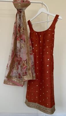 Signature Glam Pyjami Suit - Burnt Orange